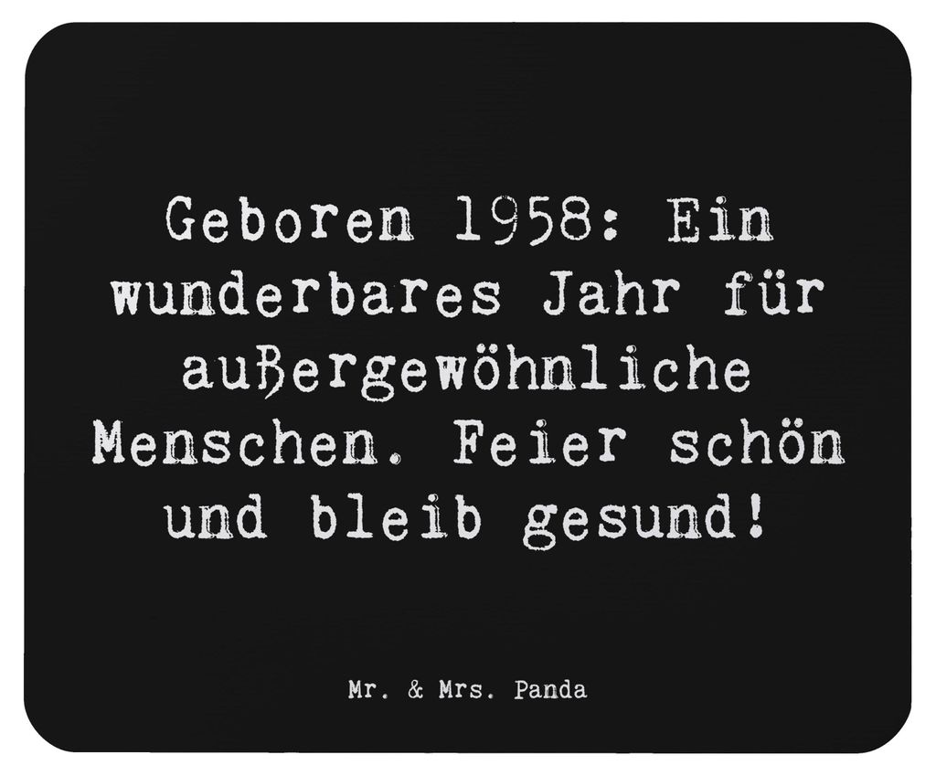 Mr. & Mrs. Panda Mousepad Spruch 1958 Geburtstag - Schwarz - Geschenk, laptop mauspad, Happy Birthday, besondere Geschenke, außergewöhnliche Mens...