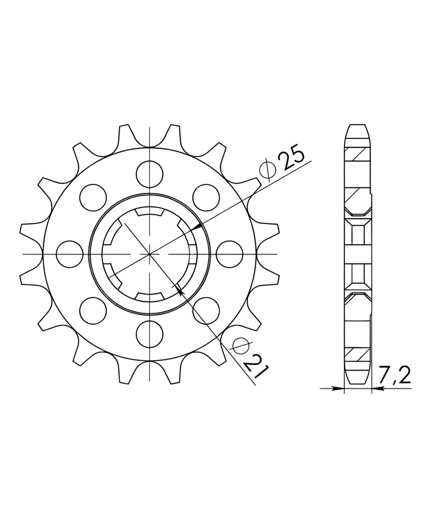 Ritzel Supersprox 428 - 16Z CST-573:16|grobverzahnt 21,0/25,0