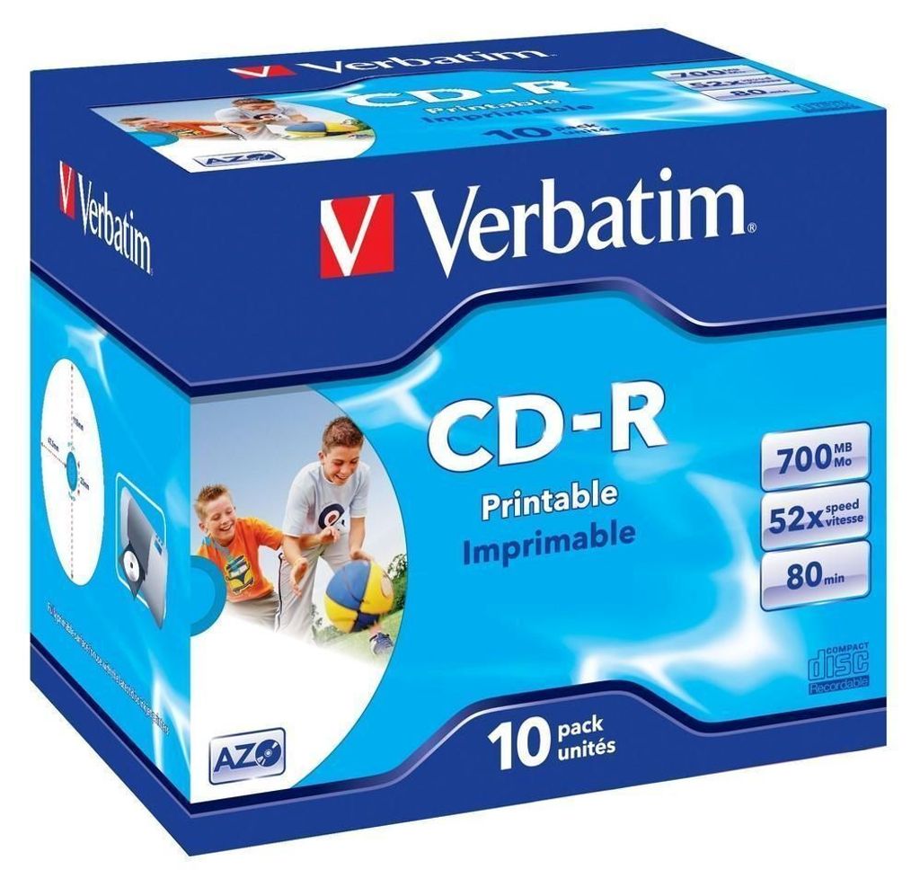Verbatim 43324, 52x, CD-R, 120 mm, 700 MB, Kuferek na Zdjęcie produktu 