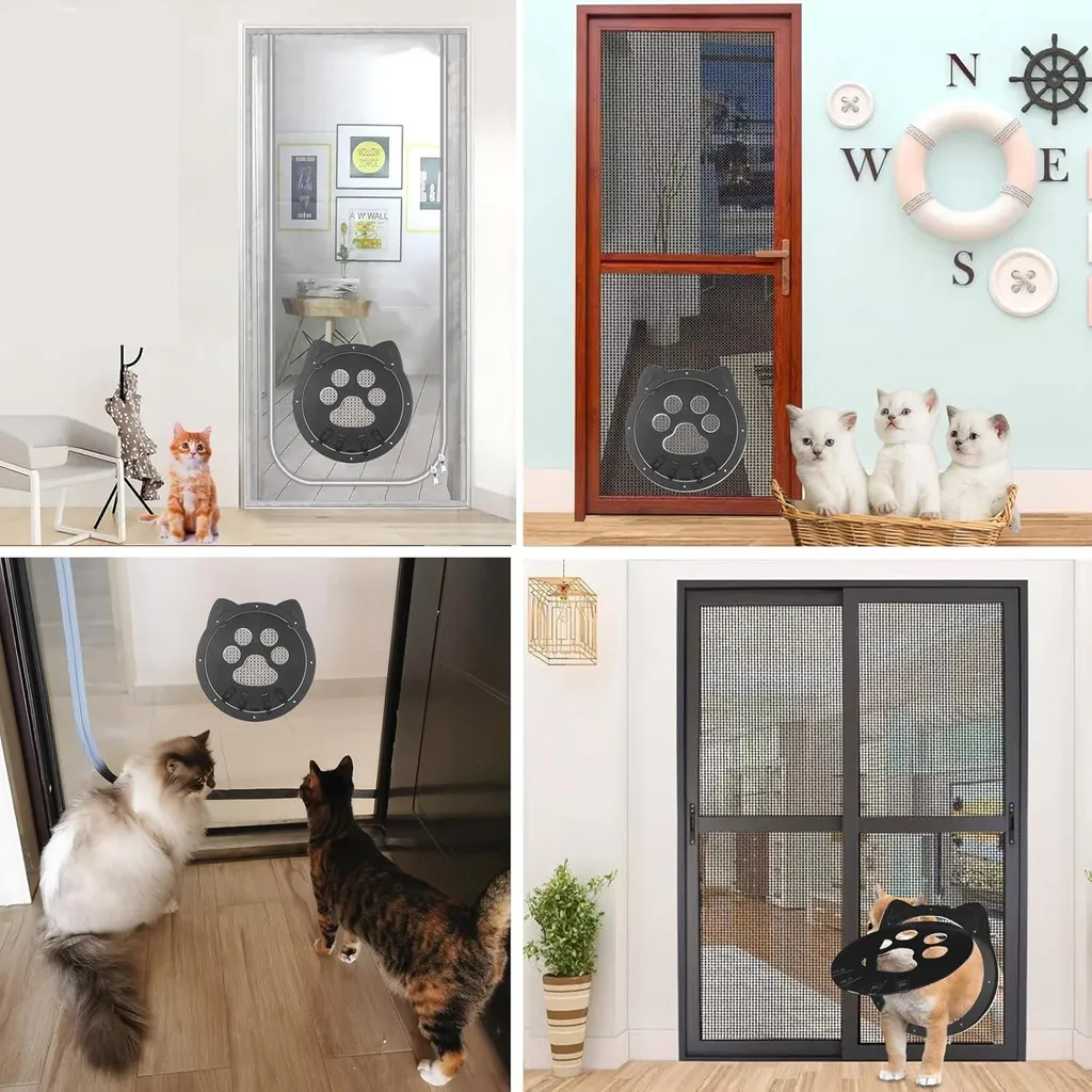 Porte de Communication pour Chat Noir - Format XL 29x26 cm Fine et Robuste