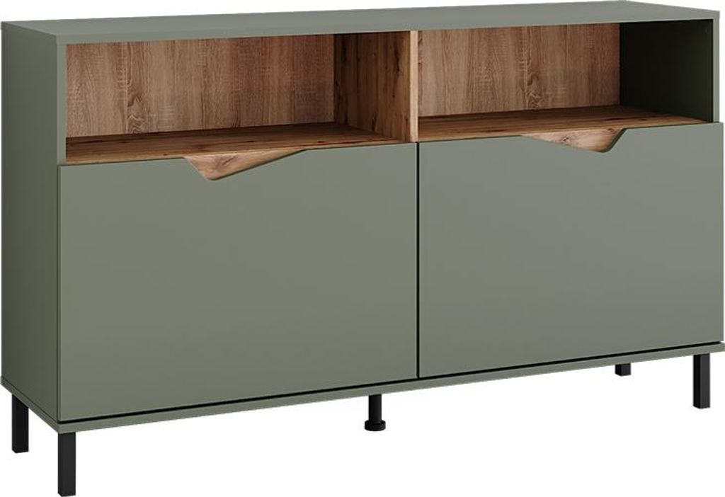 Kommode Vicco Marelle Grün/Artisan 140 x 81.3 cm mit 2 Türen, Model 57856