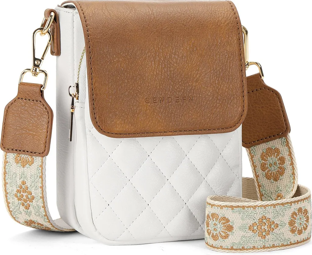 INF Borsa Smartphone PU Bianco | Design Elegante Doppio Strato