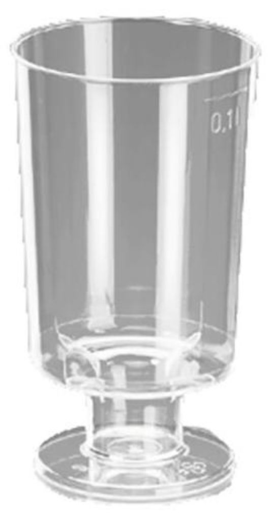 600 Trinkglas 100 ml Polystyrol mit Fuß einteilig - Einweg Produktbild 