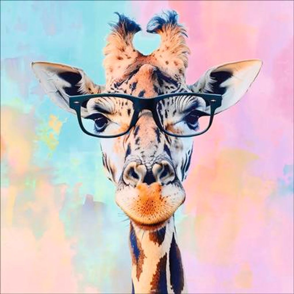 Decopanel Giraffe With Glasses 30x30 cm