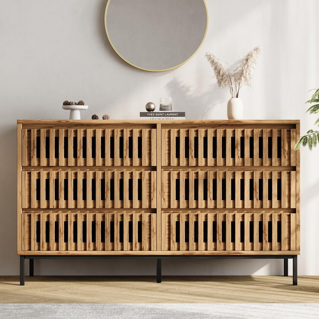 Mueble aparador Merax con 6 cajones, cómoda con 5 patas, Imagen del producto 