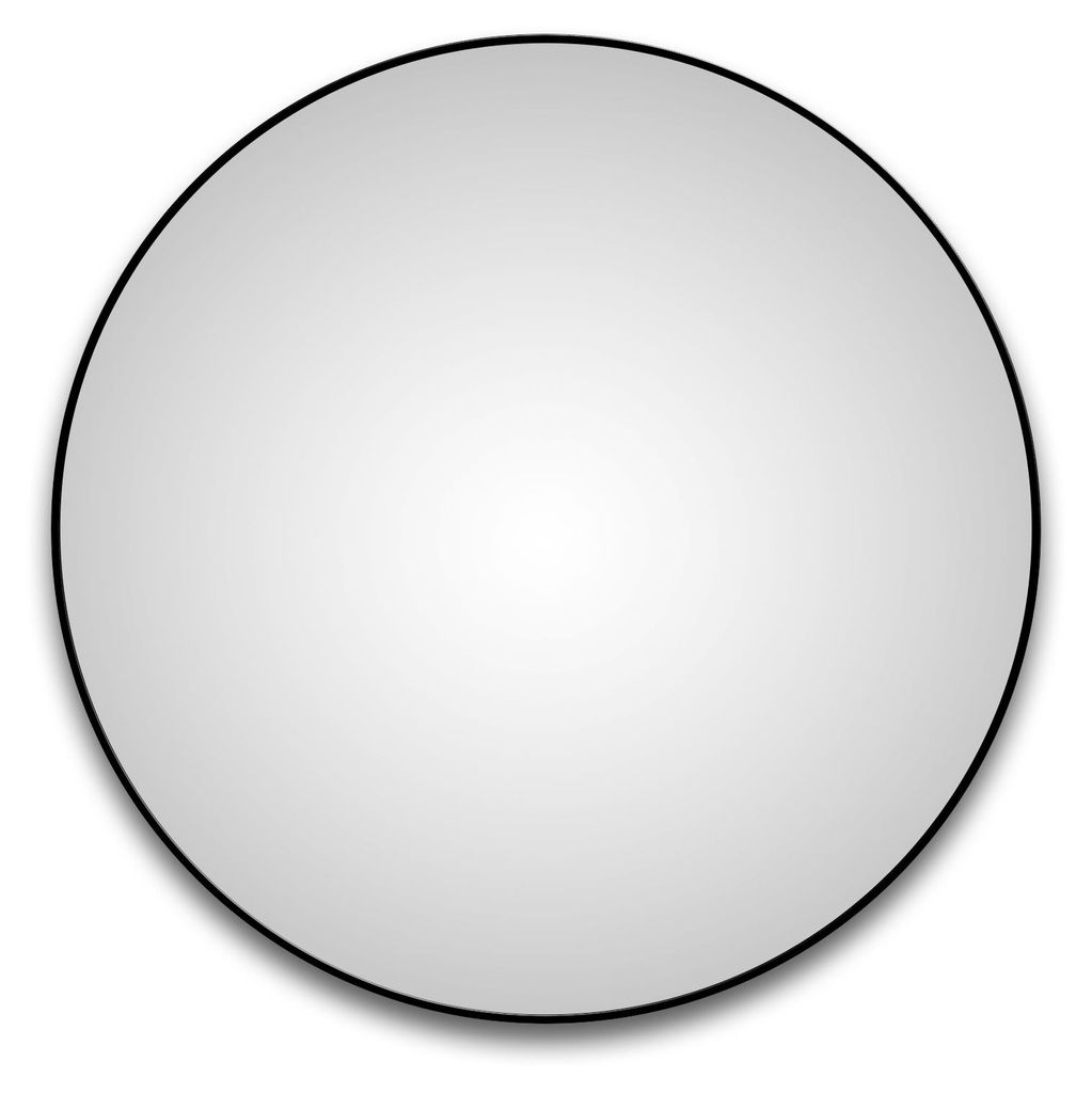 Wandspiegel 120 cm, rund, matt schwarz, Aluminiumrahmen Produktbild 