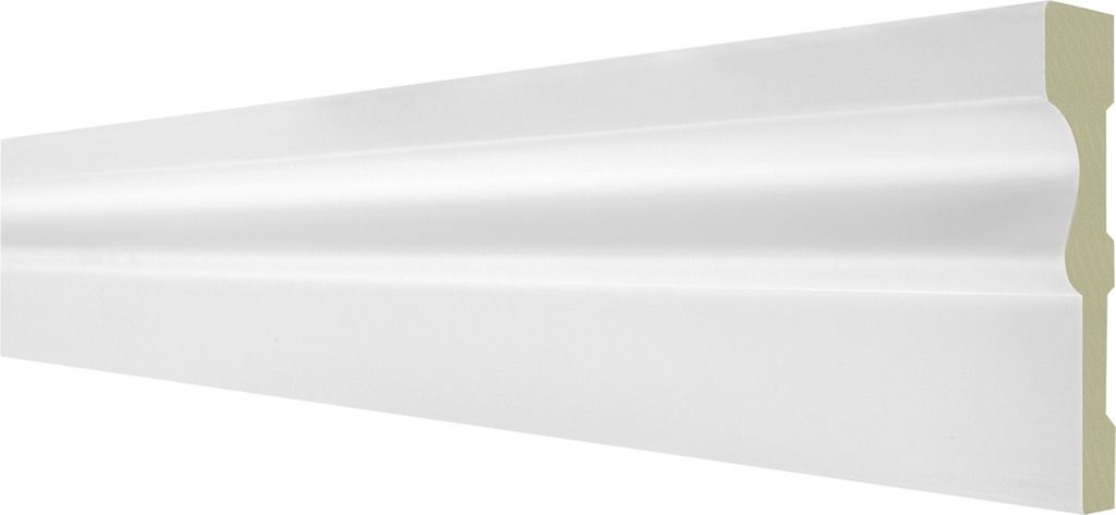 2 Meter Flachleiste 120x30mm - Stuckprofil aus Polyurethanglatt, weiß, stoßfest - AD329 Hexim Perfect Serie 1 - Flachprofil Dekorleiste Wandleist...
