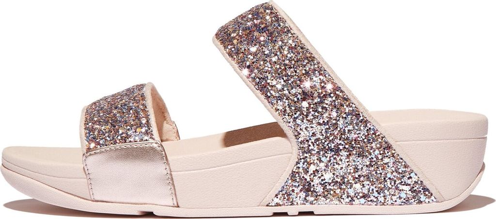 FitFlop Lulu Multi-Tonal Glitter Slides Nde Rose Mix Größe EU 38