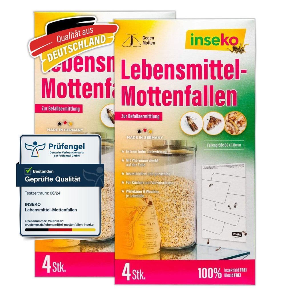 inseko 8x Lebensmittelmotten Falle I insektizidfrei & Produktbild 