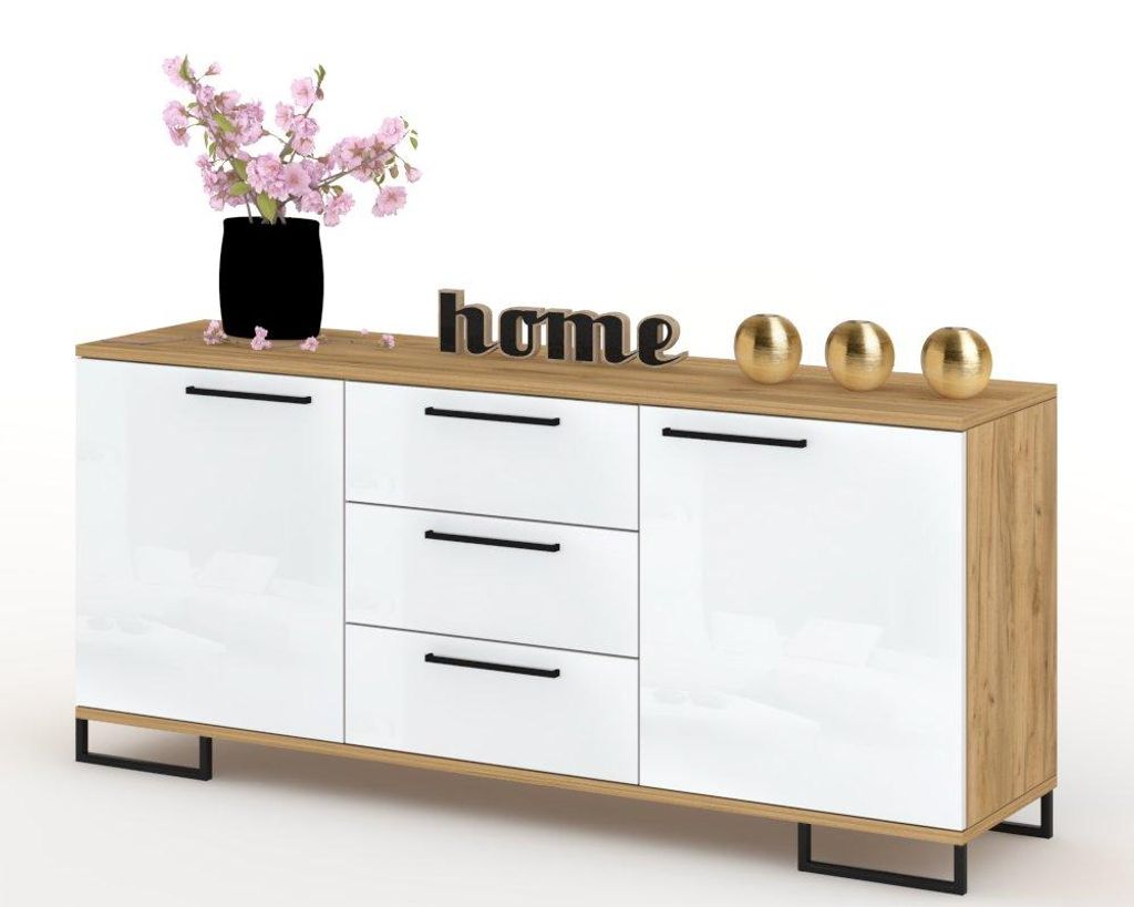 Kommode mit Schubladen Fernsehschrank HANA 3S Golden Craft Produktbild 