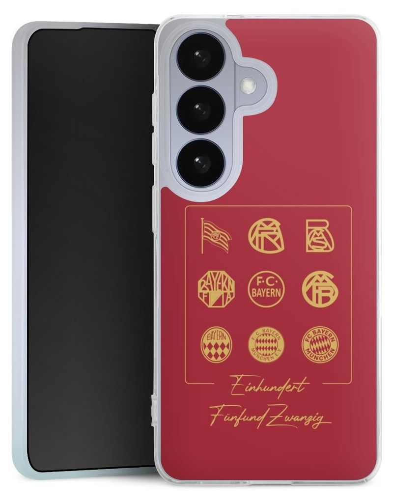 DeinDesign Slim Hülle für Samsung Galaxy S26 Silikon Case Ultra Dünn Handyhülle FC Bayern München Fanartikel FCB 125 Jahre