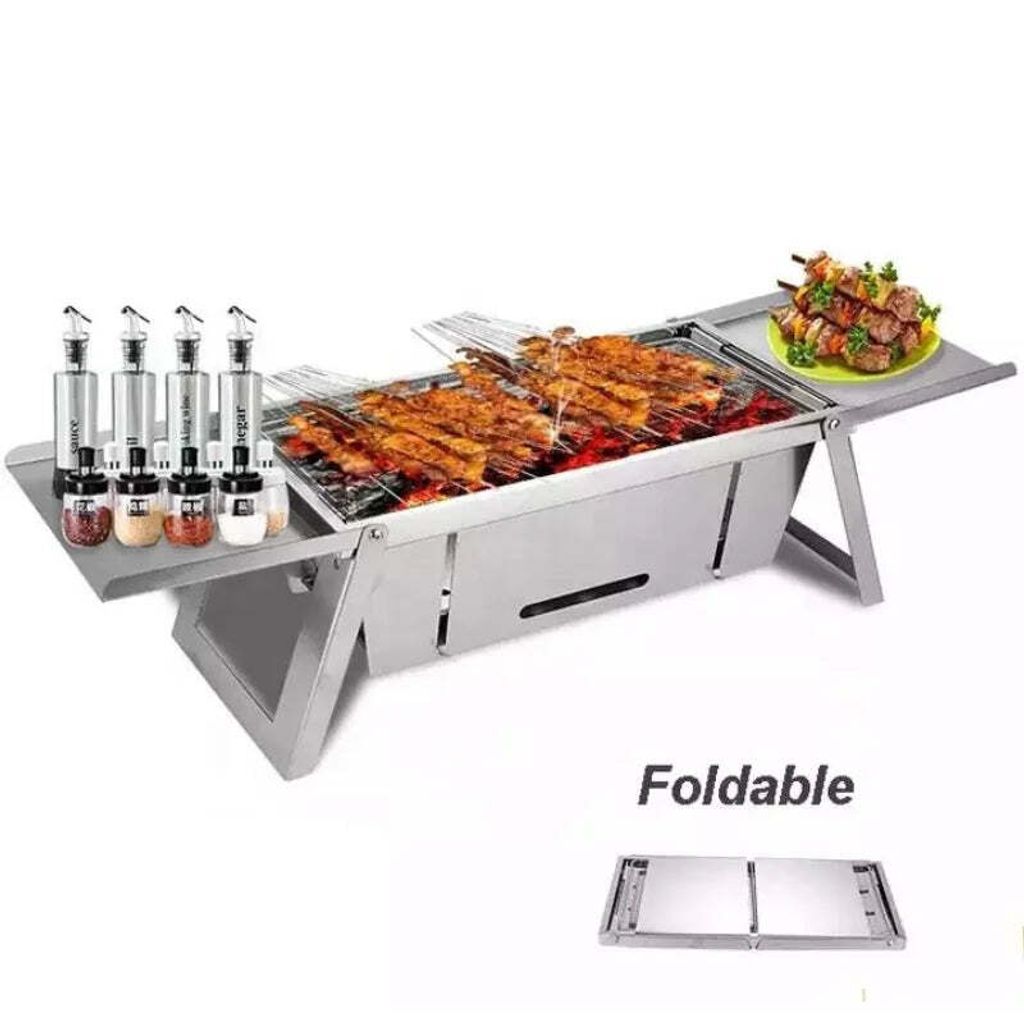 Herzberg HG-04159: Zusammenklappbarer Tischgrill aus Edelstahl