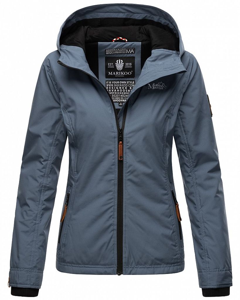 Marikoo Damen Übergangs Outdoor Jacke Windbreaker Regenjacke Brombeere Dusty Blue Gr. 34 - XS