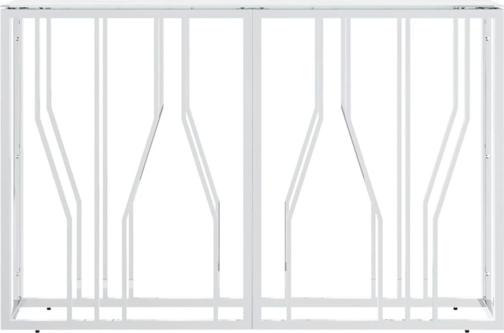Cloris Designermöbel Konsolentisch Silbern 110x30x70cm Edelstahl und Glas - 2026Neu425709 - Konsolentische