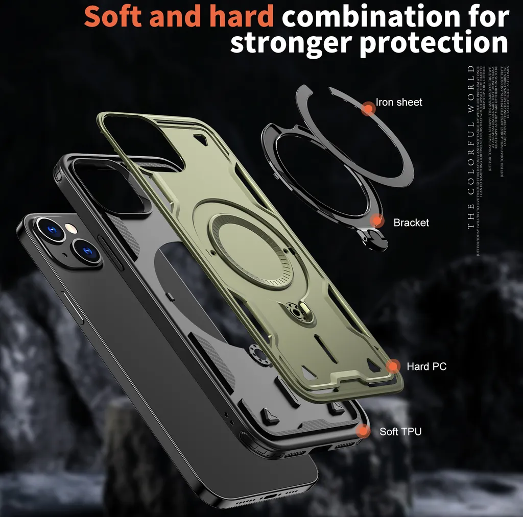 ESONG Cover per OPPO RENO 8T 4G,Custodia Protettiva di Grado Militare,con 2 Pezzi Pellicola Vetro Temperato/Magnetica Anello Supporto,Hard PC Cover e TPU Bumper Antiurto protezione Case,Blu