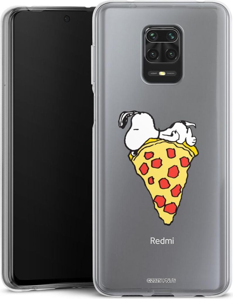 DeinDesign Handyhülle für Xiaomi Redmi Note 9 Pro Silikon Hülle Case Smartphone Schutzhülle Pizza Peanuts Snoopy