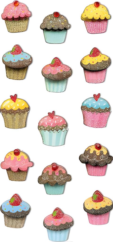 Sticker Glitzer - Aufkleber Muffin (3D) Optik - Sticker by Rössler