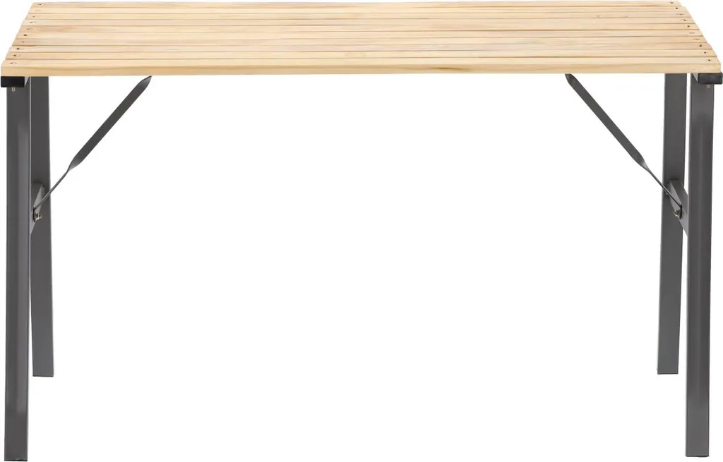 Table de jardin design LAIMA robuste en bois traité marron gris 6 places