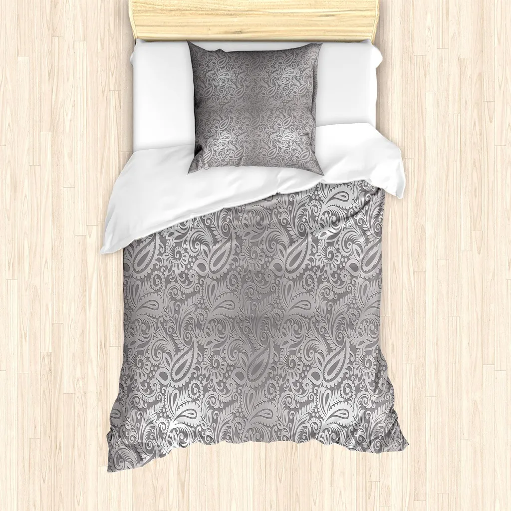 Occasione Set Copripiumino ABAKUHAUS Damasco Grigio 135x200