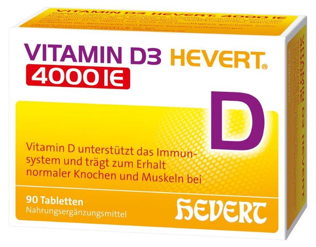 Vitamina D3 HEVERT 4000 UI compresse, 90 compresse Immagine del prodotto 