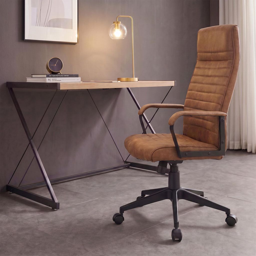 riess-ambiente Bürostuhl LAZIO vintage braun schwarz Produktbild 