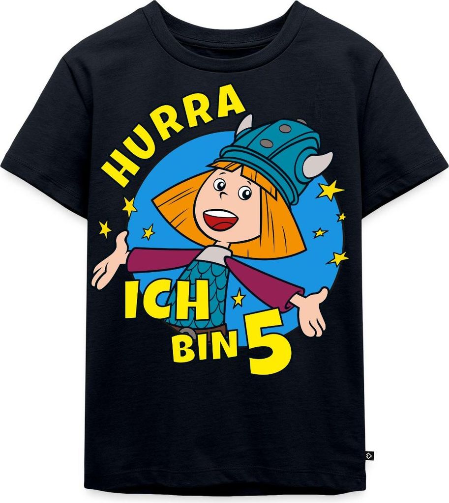 Spreadshirt Wickie Und Die Starken Männer 5. Geburtstag Kinder Premium T-Shirt, 98/104 (2 Jahre), Navy