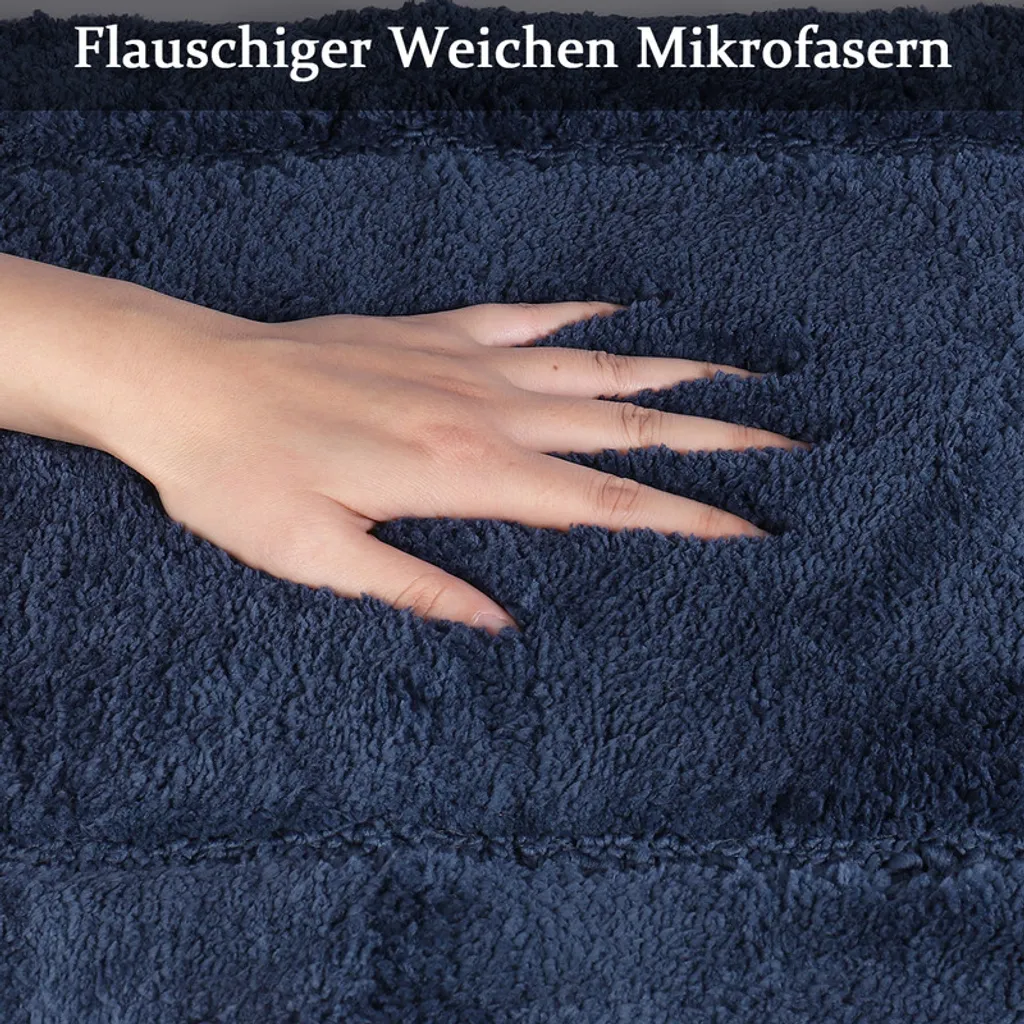 Tapis de douche absorbant bleu nuit lavable en machine format 50x80cm - 4