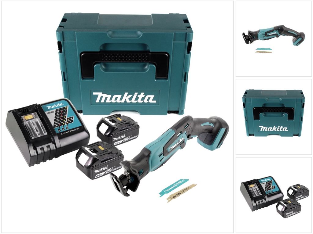 Makita DJR 183 RMJ Akku Reciprosäge 18V + 2x Akku 4,0Ah + Ladegerät + Makpac
