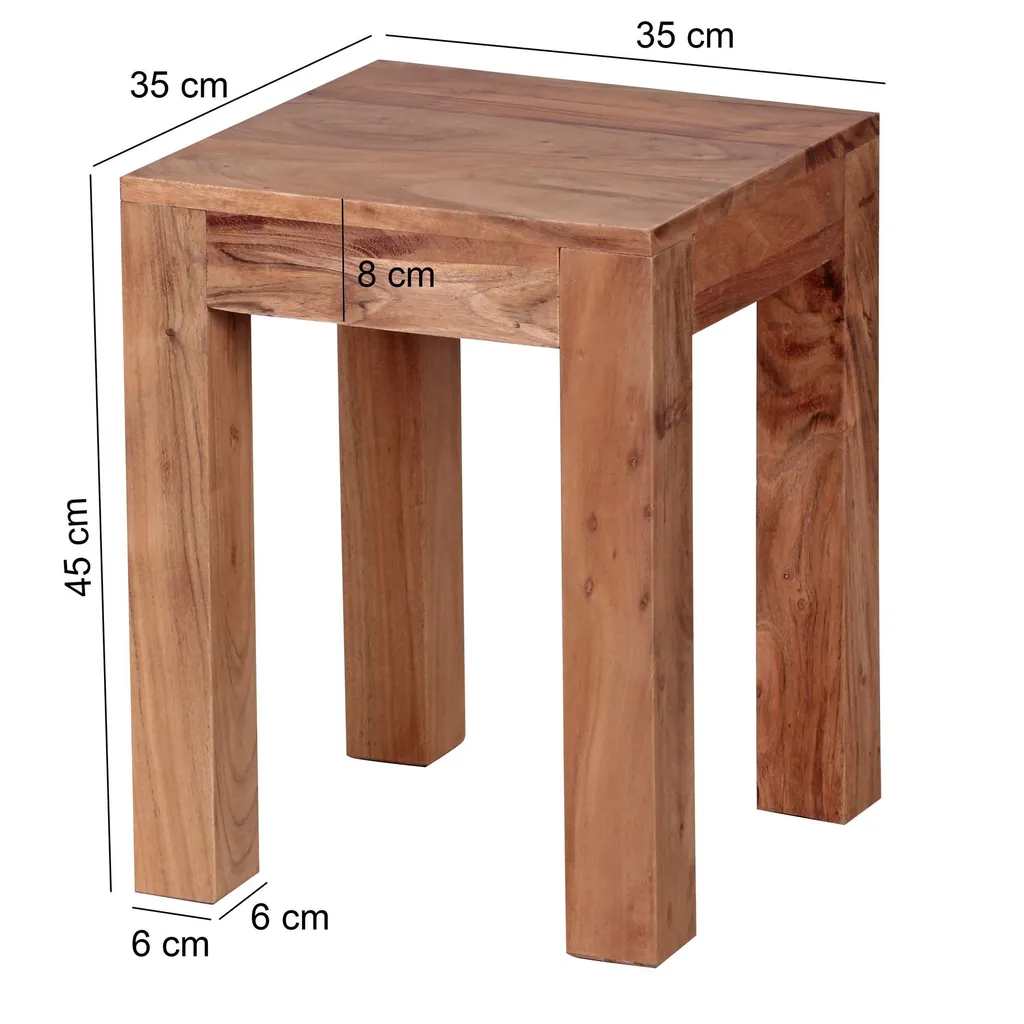 Bout de Canapé en Acacia Massif : Petite Table d'Appoint Style Nature - 2