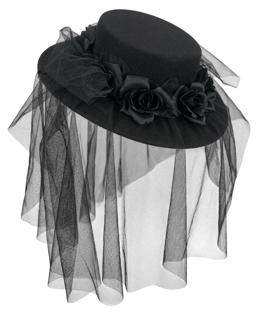 Smiffys - Gotisch-Hut für Damen, Beerdigung SM3673 (Einheitsgröße) (Schwarz)