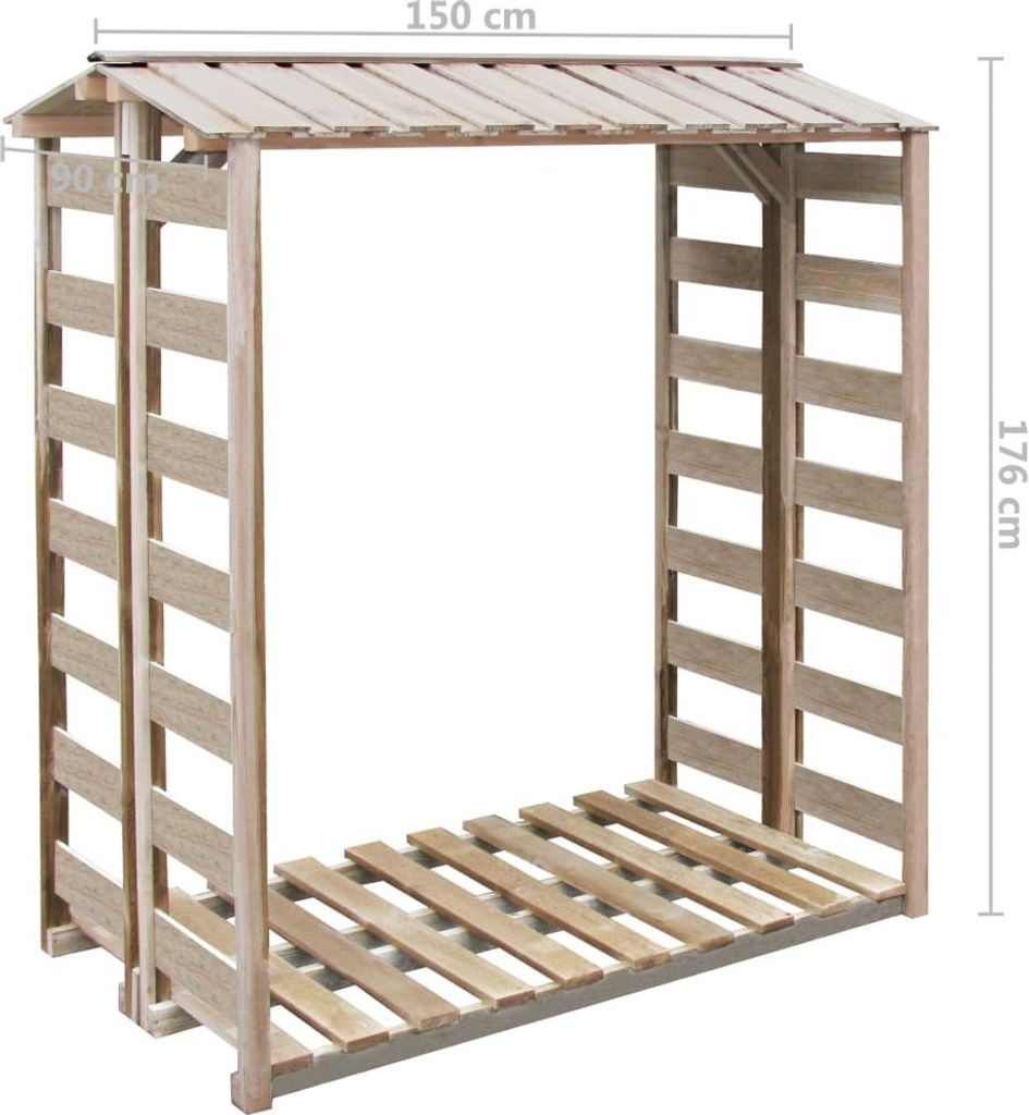 vidaXL Prístrešok na palivové drevo 150x90x176 cm Obrázok produktu 