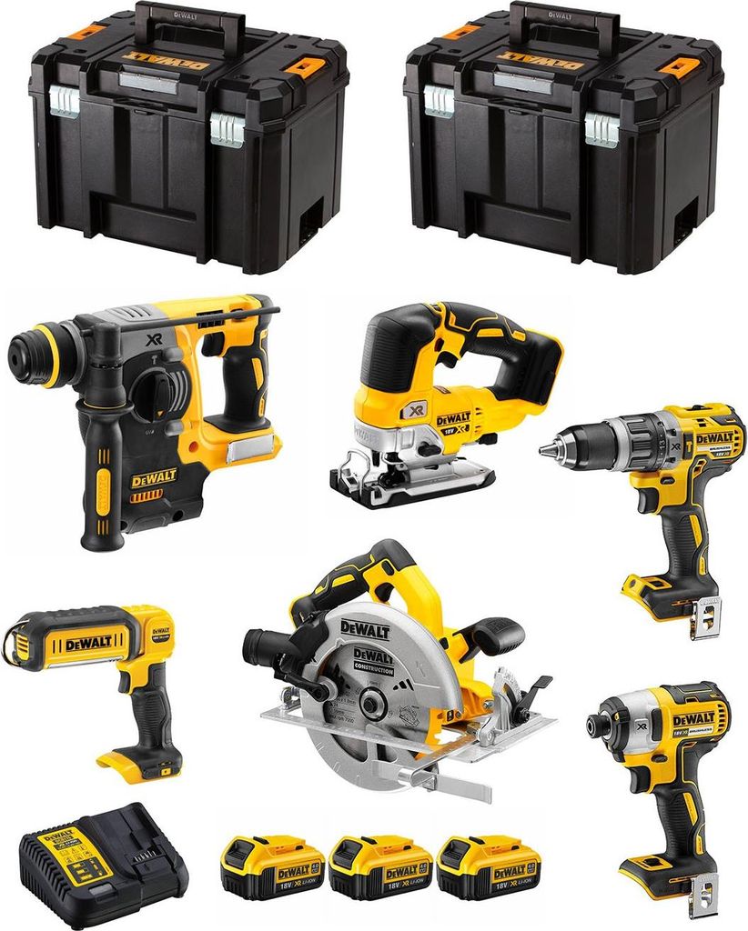 DeWALT Kit DCK699M3T PRO (DCD796 + DCS570 + DCS334 + DCF887 + DCH273 + DCL050 + 3 x 4,0 Ah + DCB115 + 2 x TSTAK VI)