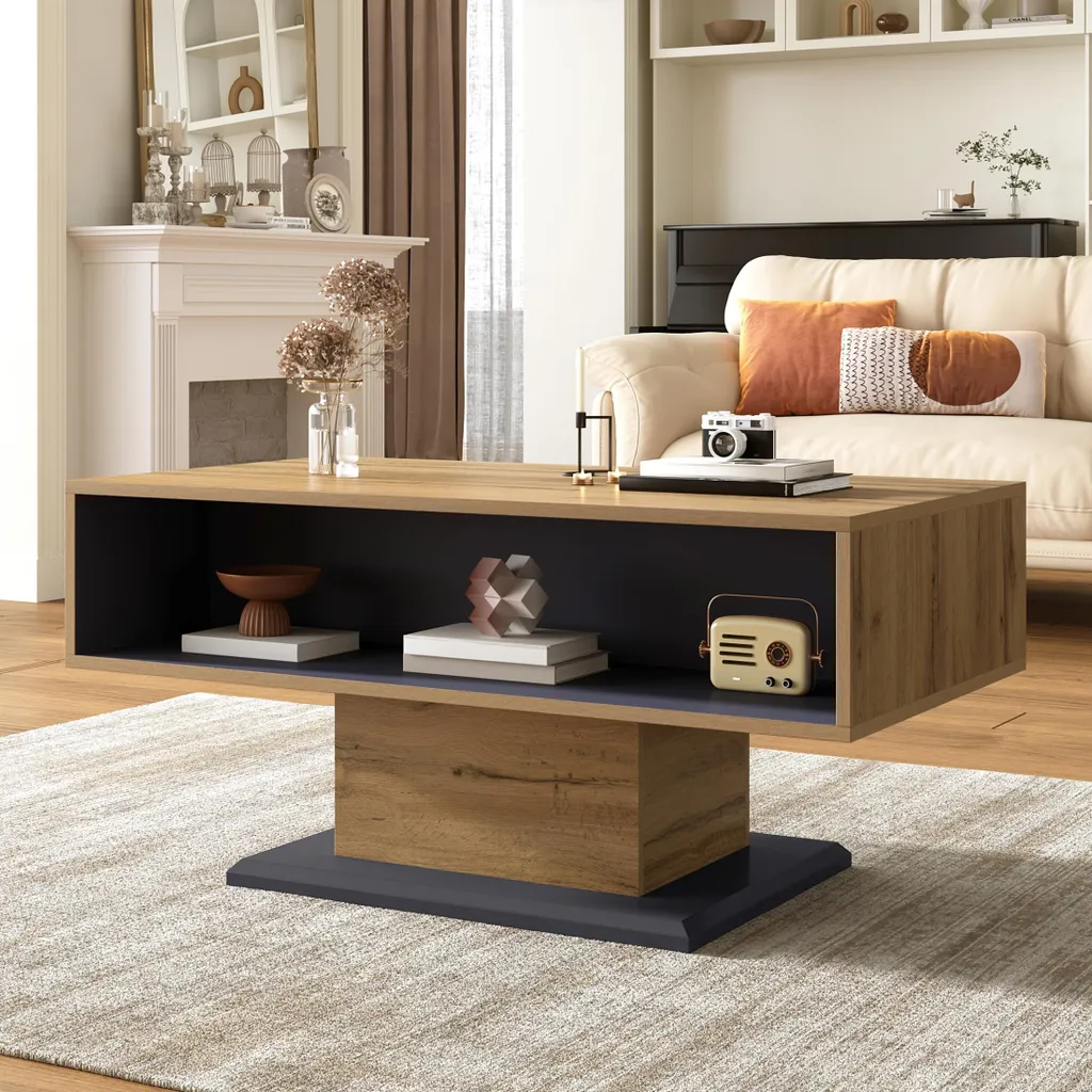 Table basse de rangement anti-désordre avec double compartiment invisible - 9