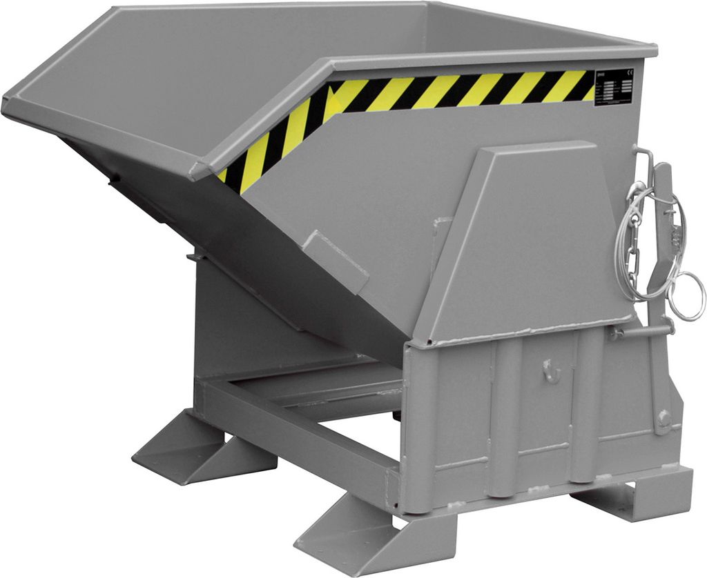 BAUER Kippbehälter - 500 l Volumen - 1.000 kg - Abrollmechanismus - mausgrau