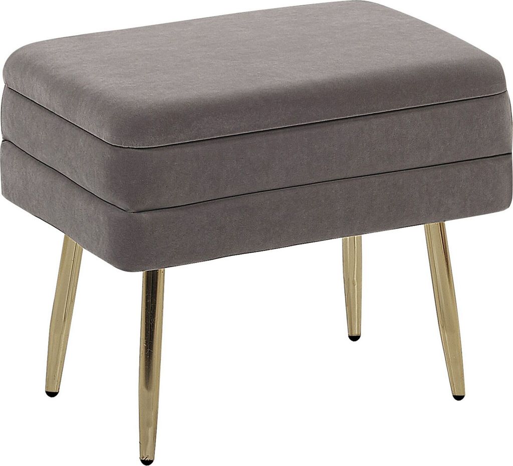 BELIANI Bank Grau aus Samtstoff 100% Polyester Eisenbeine Retro/Modern Wohnzimmer Schlafzimmer Flur Modern