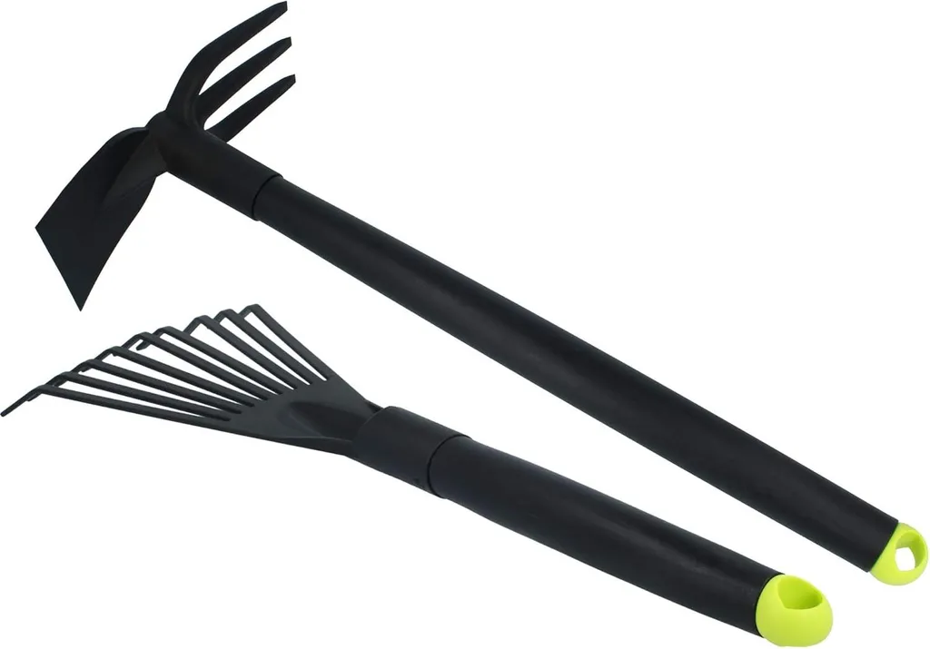 Kit de jardinage premium avec binette et balai à feuilles pour fleurs