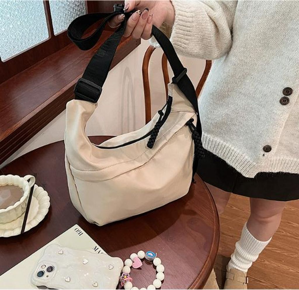 INF Stylische Khaki Oxford Stoff Umhängetasche