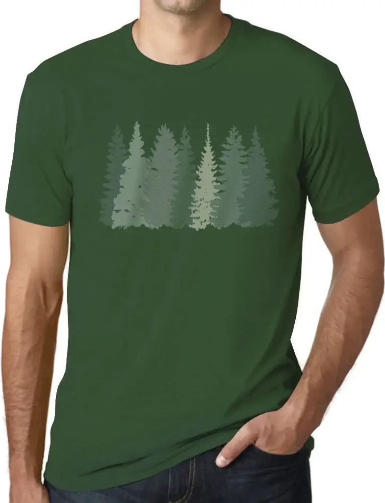Herren Grafik T-Shirt Waldbäume – Forest Trees – Öko-Verantwortlich Vintage Jahrgang Kurzarm Lustige Druck Geburtstag Geschenk Mann