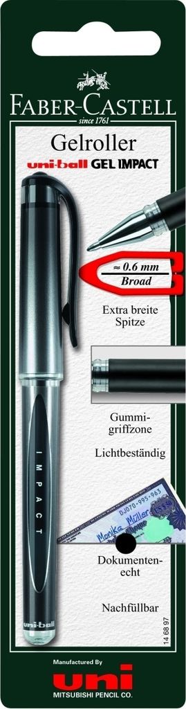 Gelroller Uni-Ball Signo UM 153 schwarz auf Blisterkarte Packung mit 10 Stück