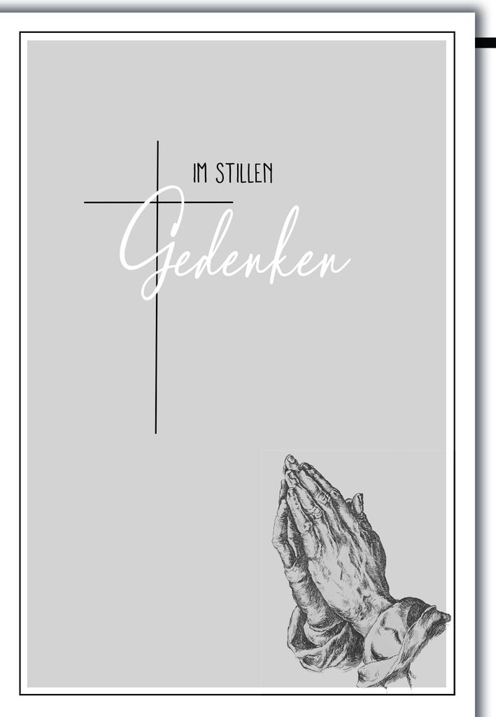 Trauer Im stillen Gedenken betende Hände Kondolenz Beileidskarte mit Umschlag