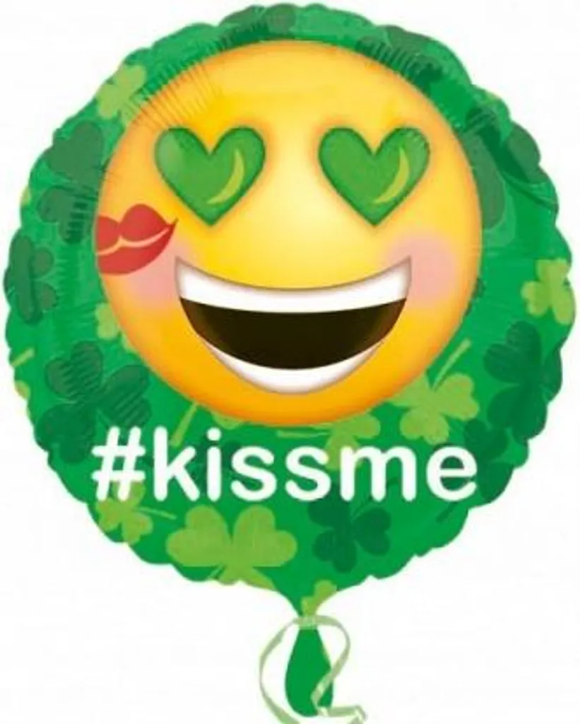 Ballon de baudruche rigide 45cm Emoji Embrasse-moi pour anniversaire