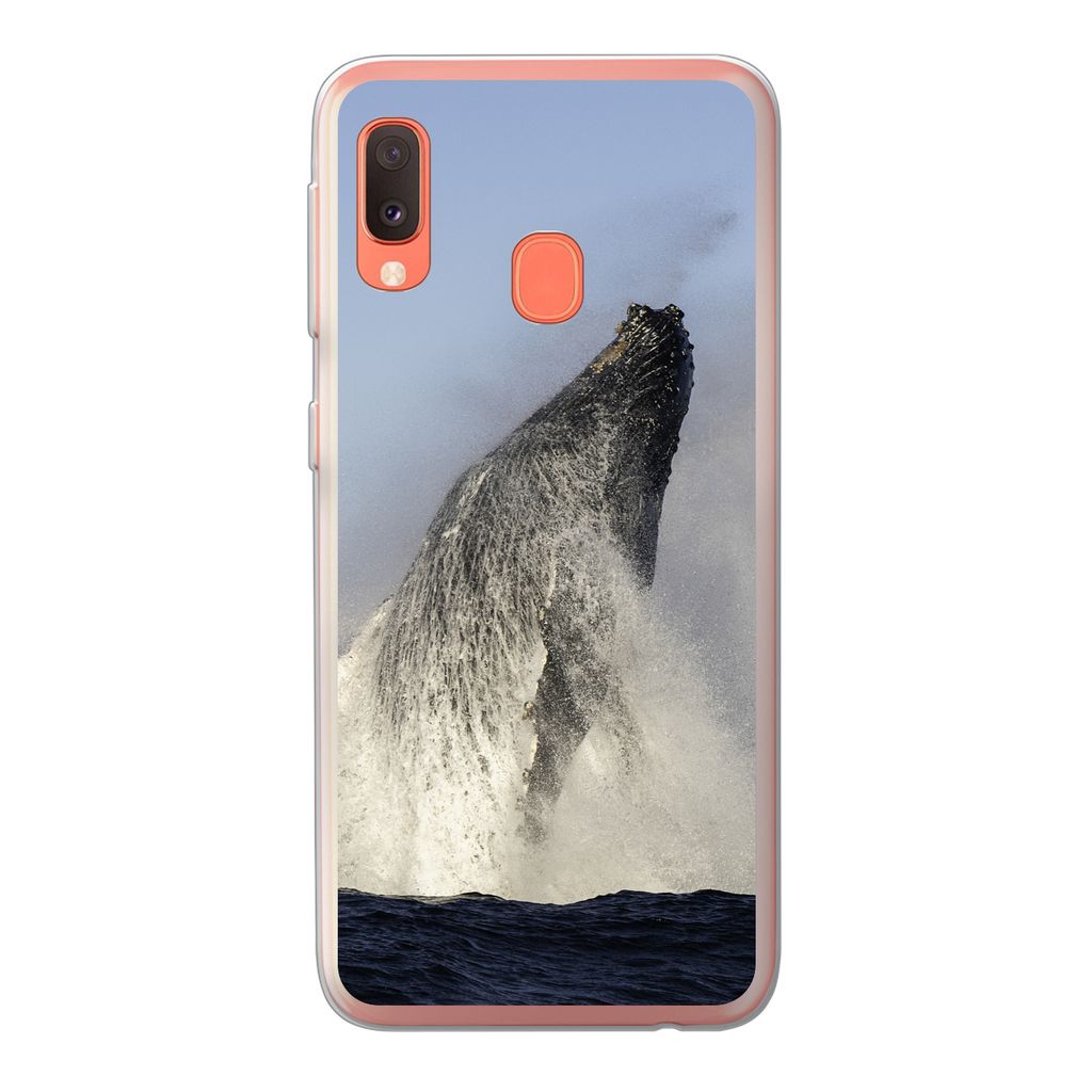 MuchoWow Handyhülle Schutzhülle Hülle für Samsung Galaxy A20e Wal - Wasser - Südafrika Silikon Softcase Handy Hülle - Abdeckung