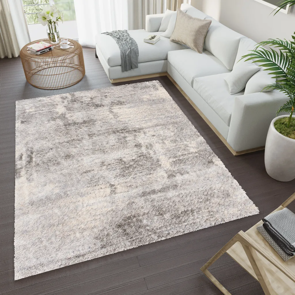 Tapis de Chambre Gris à Velours Haut et Doux Style Scandinave 80x150cm