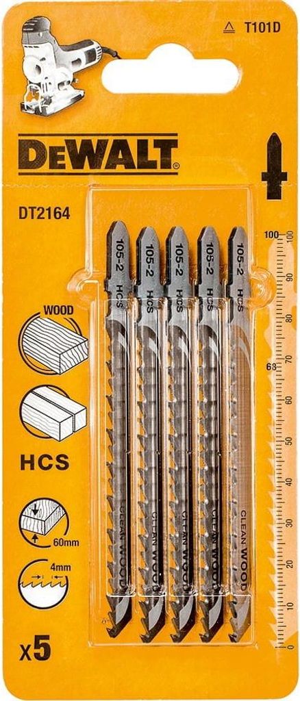 DEWALT lame de scie sauteuse HCS bois <60mm 5pc Image du produit 