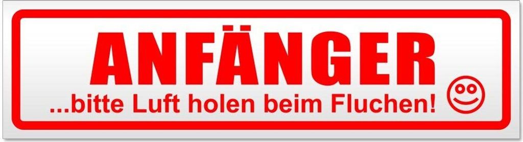 Kiwistar Anfänger - Bitte Luft Holen Magnetschild Schild magnetisch - 60cm Rot - Magnetfolie für Auto PKW Kfz