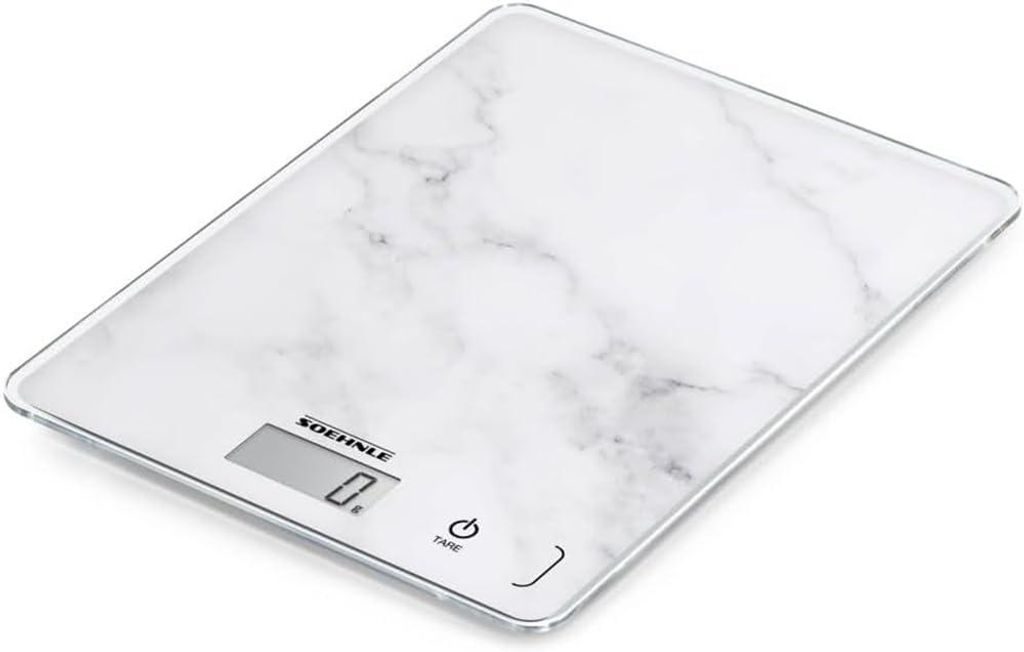Digitale Küchenwaage 5kg mit Marmormuster, LCD Display, 1g Genauigkeit, Tara Funktion, Sensor Touch, Elektronische Waage, Marmor
