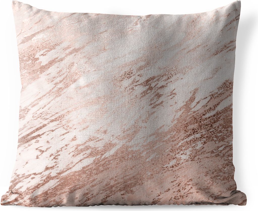 MuchoWow Outdoor Kissen - Marmor - Muster - Rosa - Gold - 40x40 cm - Wetterfest - Lounge Kissen - Kopfkissen - Interieur - Polster mit Bild