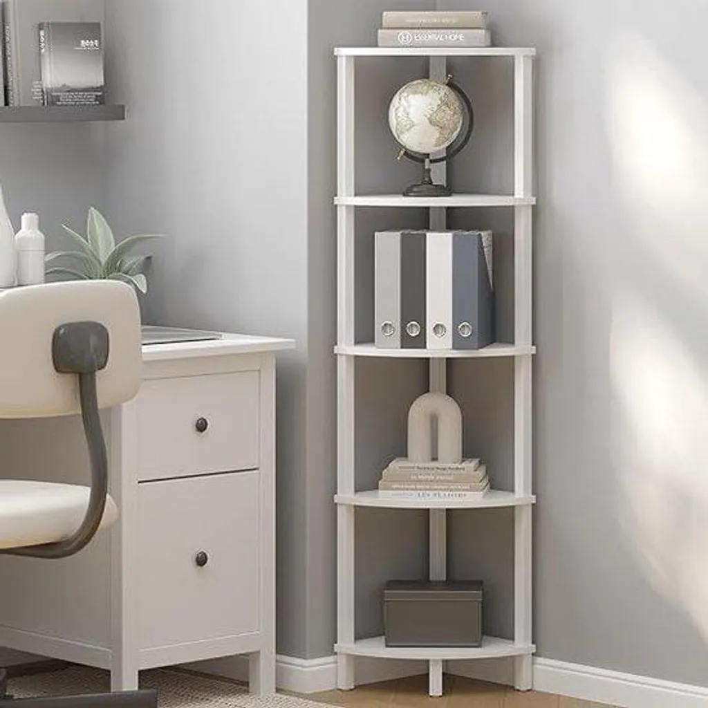 Colonne de rangement fine et étagère sur pied boisée pour salle de bain
