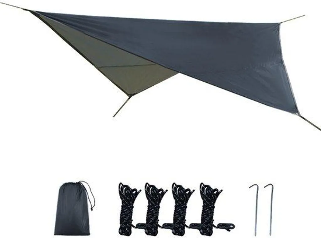 Abri de randonnée ultra-léger et tente de bivouac 3,2m x 2,5m noir mat