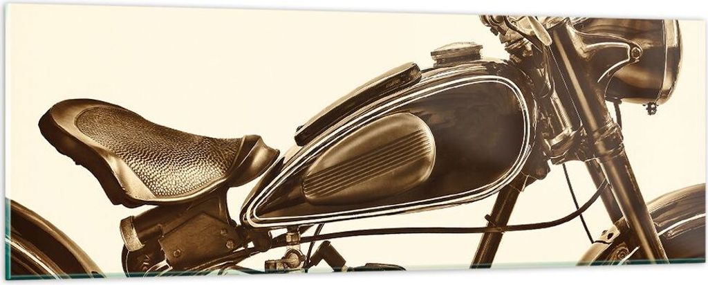 Bilder auf glas - motor retro - 90x30cm - Glasbilder - Wandbilder - Bilder - Kunstdruck - zum Aufhängen bereit - Wanddekoration aus Glas - Glas Bi...